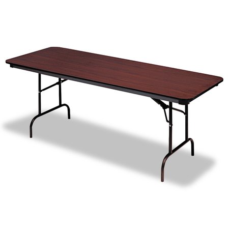 ICEBERG Rectangle Folding Table, 72" W, 30" L, 29" H, Mahogany Top, Melamine 55224